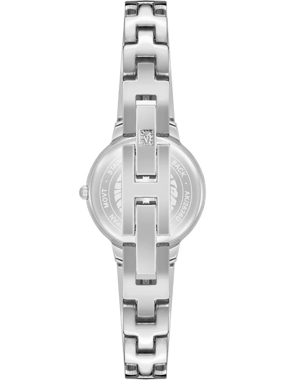 Anne Klein Women's Silver Black Analog Genuine Diamond Dial Bangle Luxury Watch